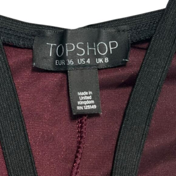 Y2K Burnout Crushed Velvet Burgundy Sz 4 Mini Slip Dress Whimsigoth Grunge Fairy - Picture 10 of 12